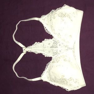 White bralette closing at front